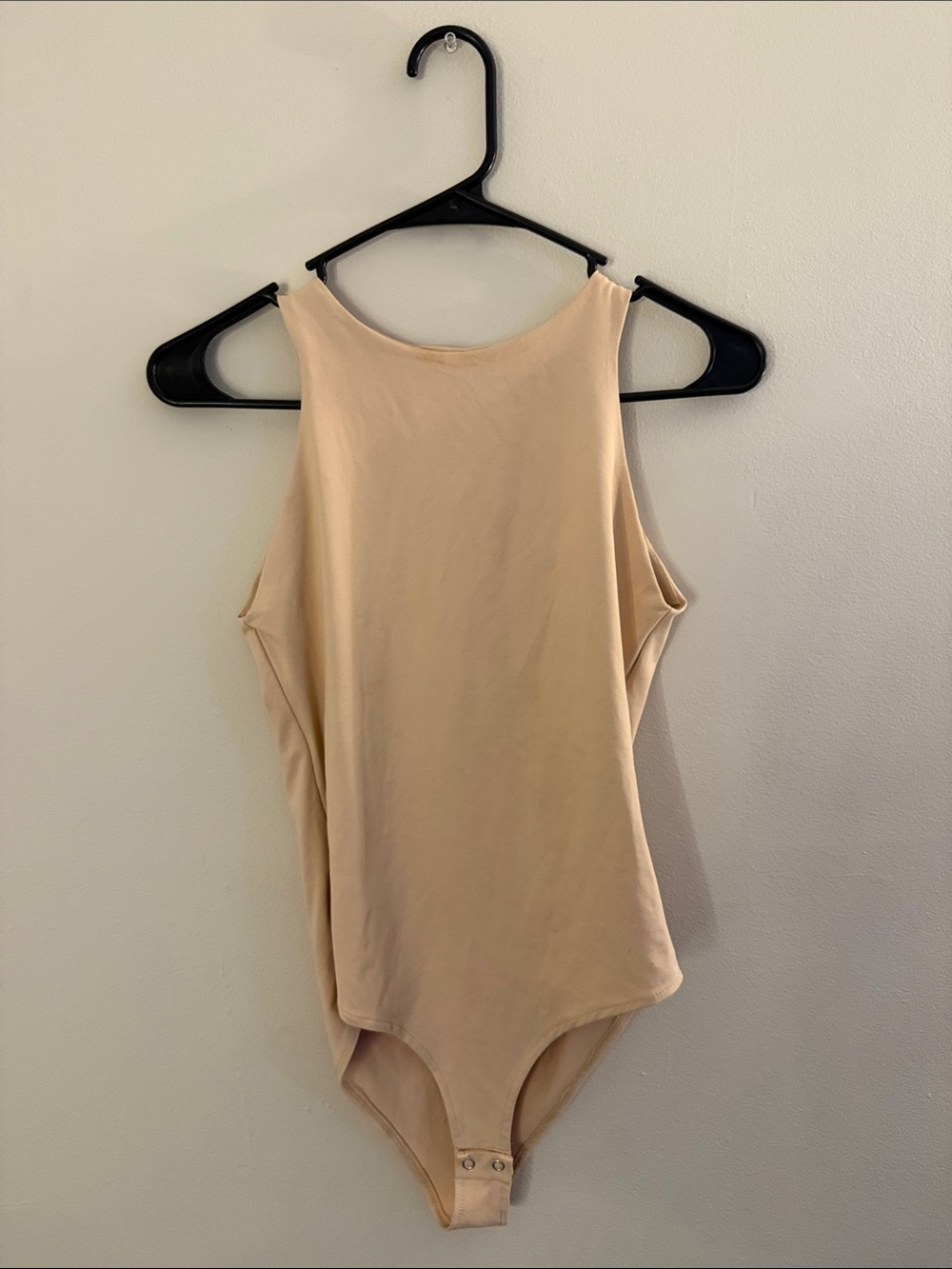 Women's Sleeveless Beige Bodysuit